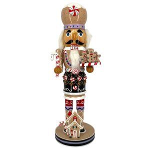 Kurt S. Adler Gingerbread 16" Nutcracker Candy Cane Gingerbread Details NIB